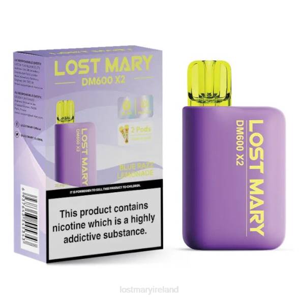 LOST MARY vape Ireland Z4LH188 LOST MARY DM600 X2 Disposable Vape Blue Razz Lemonade