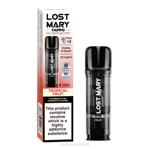 LOST MARY vape flavours Z4LH182 LOST MARY Tappo Prefilled Pods - 20mg - 2PK Tropical Fruit